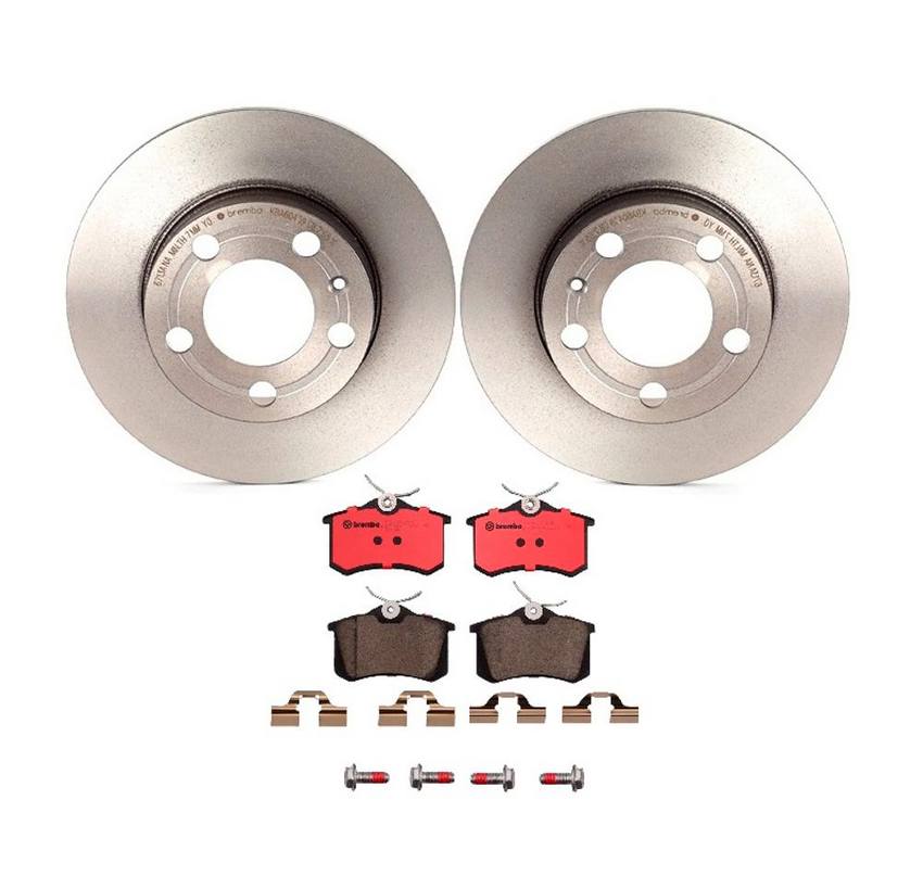 Audi VW Brakes Kit - Pads and Rotors Rear (232mm) (Ceramic) 8E0698451L - Brembo 1540082KIT